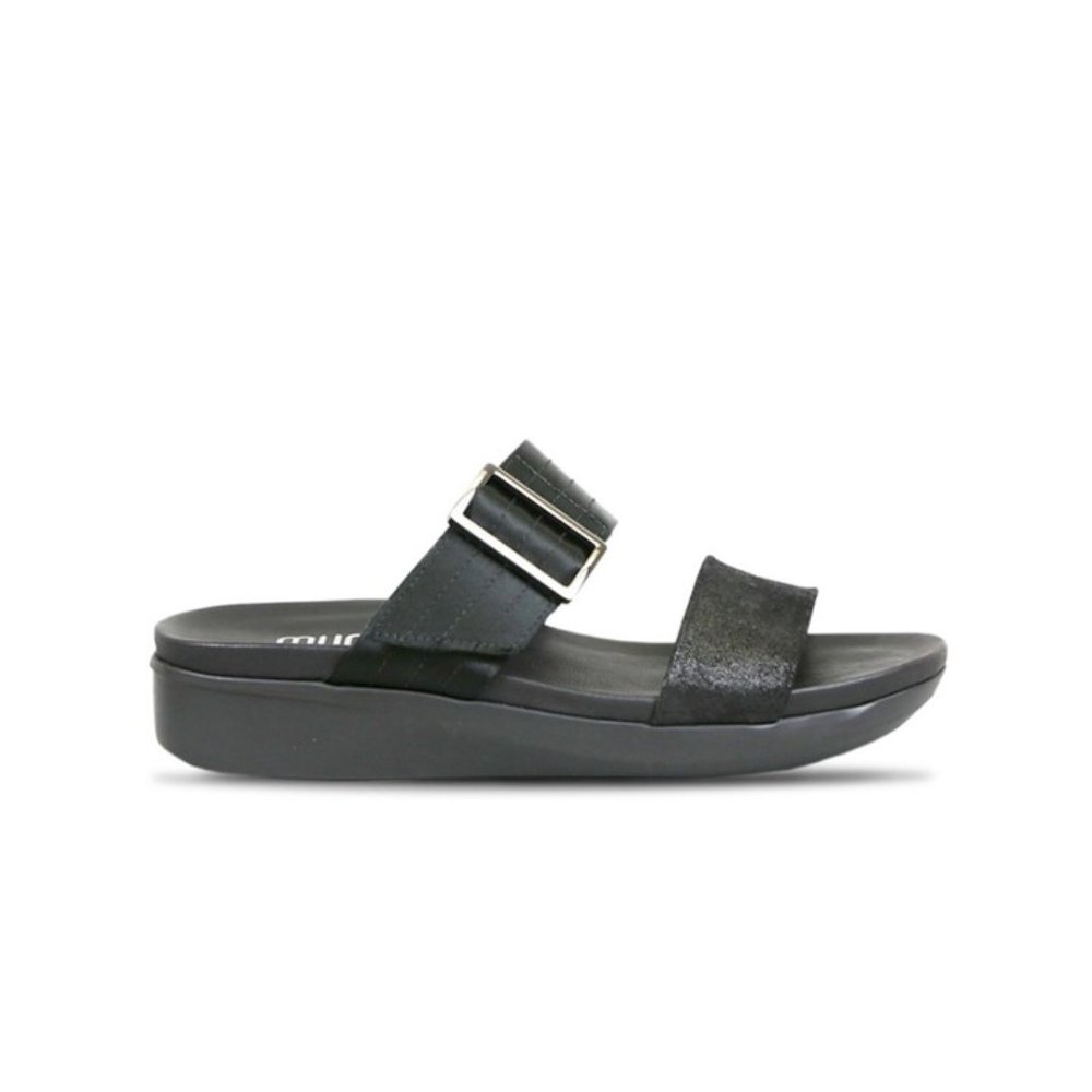 Munro Cameron Two-Strap Sandal Color Black Size 7.5 W New in Box NEW
